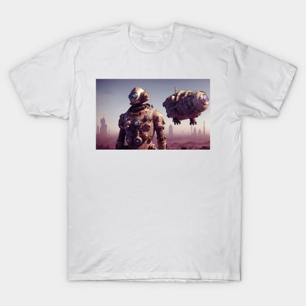 Desert of Aldebaran (Survey Droid surveys the planet's surface) T-Shirt by newbeltane